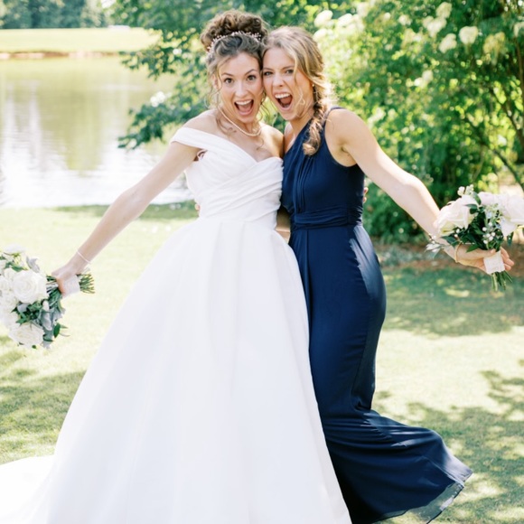 Chiffon Dessy One Shoulder Dress Size 2 - Picture 2 of 4